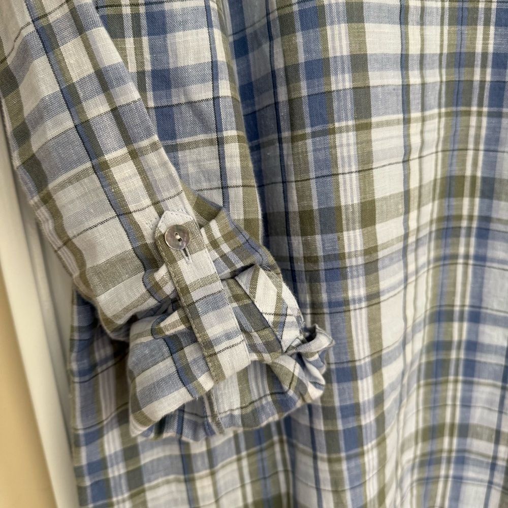 J. Jill Striped Linen Button-Up Tunic